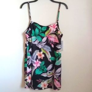 *Final Price* NWT Hurley Floral Slip Vacation Hawaiian Tropical Mini Dress